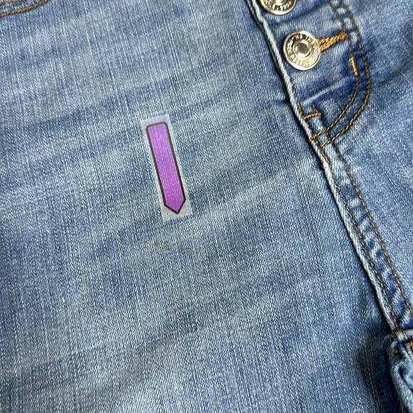 We The Free Free People Button-Fly High Rise Flare Jeans Blue Wash Sz 25 - Picture 12 of 12